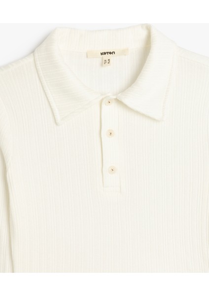 Uzun Kollu Düğmeli Slim Fit Polo Yaka Tişört modelleri