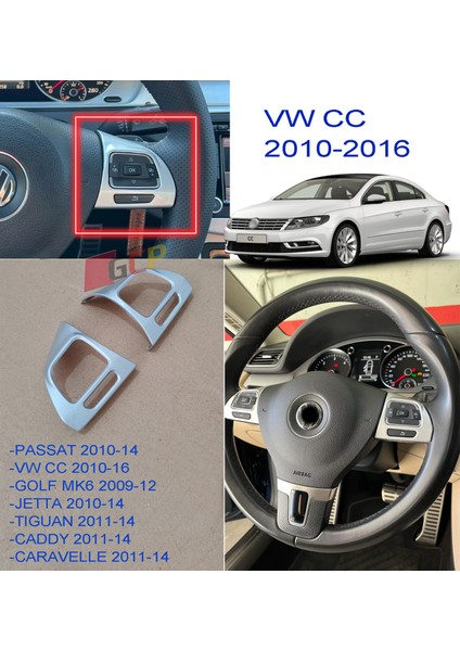 Vw cc Direksiyon Buton Çerçeve - Vw cc Direksiyon Tuş Gri Çerçeve Kaplama