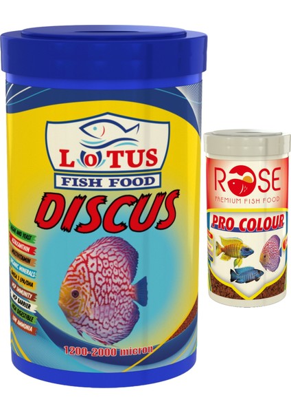 Discus Granulat 1000ml 400gr, Rose Pro Energy Mix Chips 100ml Kutu Balık Yemi