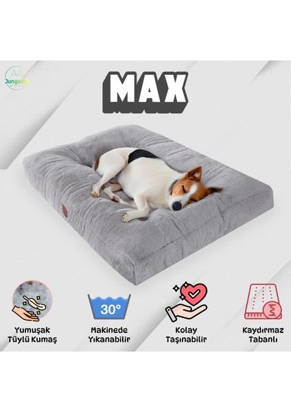 Max, Ultra Yumuşak, Kaydırmaz Tabanlı, Konforlu Kedi ve Köpek Minderi