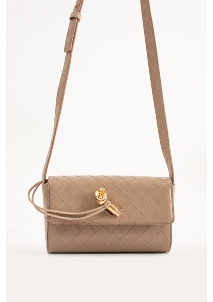 Örmeli Küçük Çapraz Postacı Vizon Çanta modelleri