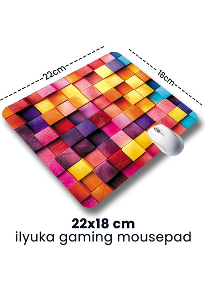Ilyuka Colorful Wooden Boxes 22X18CM MP392218 Ilyuka Mini Boy Gaming Mousepad Dikişsiz Kenar Kaymaz Kauçuk Taban 22X18CM fiyatları