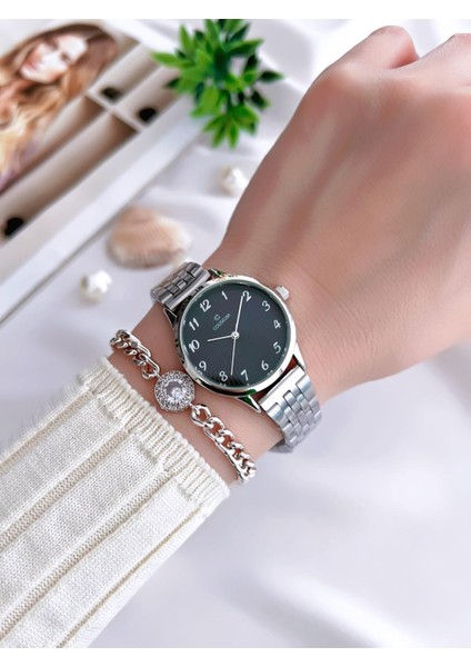 Özel Tasarım Vintage Seri Kadın Kol Saati+ Bileklik Hediyeli CL8698.BM6 fiyatları