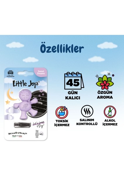 Little Joya Lavanta Araç Kokusu (Sweet Dreams) -45 Gün -Oto Kokusu Kalıcı Klima Parfüm