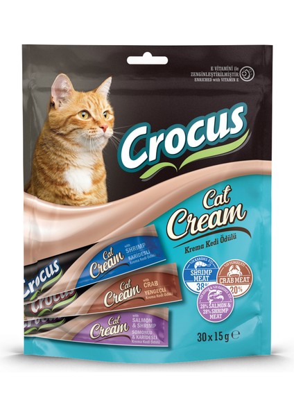Çoklu Somon Karides & Karides & Yengeç Kedi Ödülü 30x15gr