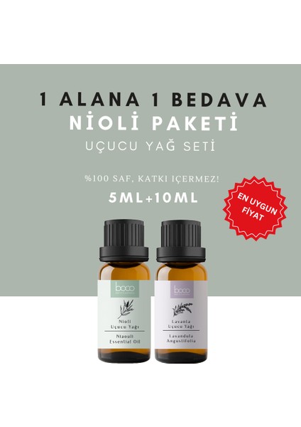 2'li Paket Nioli Yağı ve Lavanta Yağı, Uçucu Yağı Saf ve Doğal, Buhurdanlık, Difüzör, Buhurdanlık Masaj