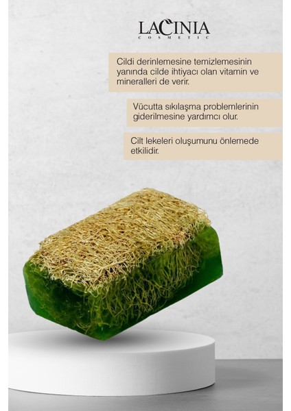 Doğal Kabak Lifli Yosun Özlü Sabun 130 gr Yüz ve Vücut Bakımı Için Etkilidir