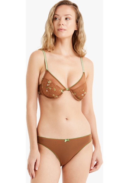 Kadın Dantelli Slip 60469 - Kahverengi fiyatları