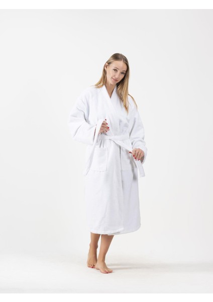 Kadife Kimono Bornoz Unisex Soft Banyo Bornozu