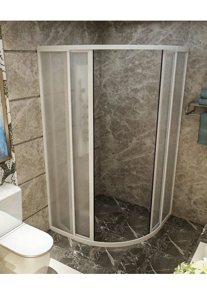Teknesiz Plastik Mika Camlı Oval Duşakabin ND407