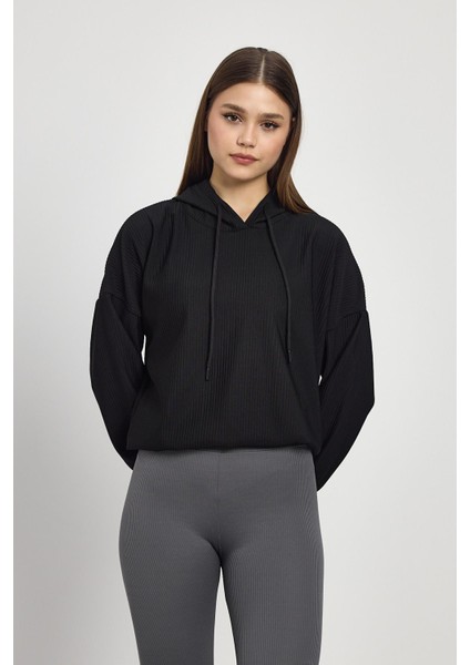 1054 Bel Bağcık Detay Sweat Siyah modelleri