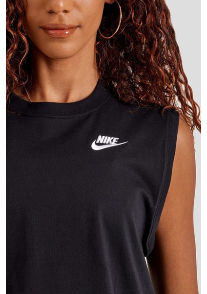 Sportswear Club Women's Sleeveless Cropped Top Kadın Crop Kolsuz Tişört Siyah modelleri