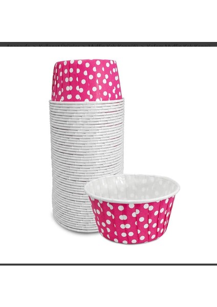 Pembe Puantiyeli Muffin Kabı 50'li