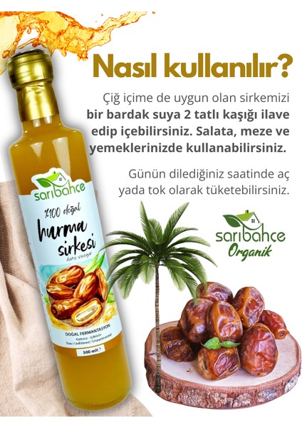 Hurma Sirkesi 500 ml 2'li Paket - Organik Doğal Fermente