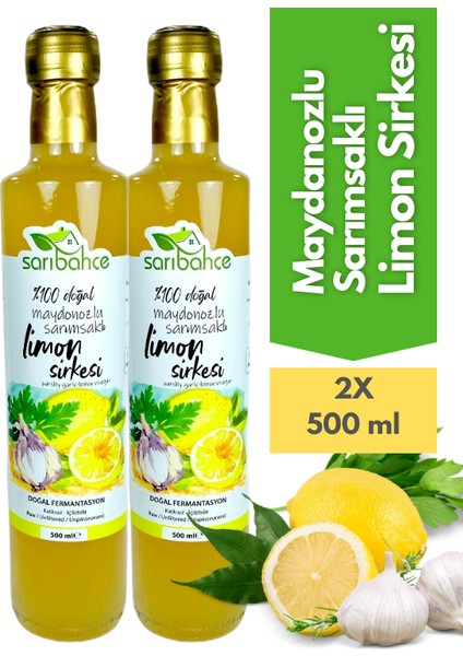 Sarımsaklı Maydonozlu Limon Sirkesi 500 ml 2'li Paket - Organik Doğal Fermente