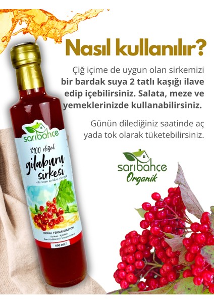 Gilaburu Sirkesi 500 ml - Organik Doğal Fermente