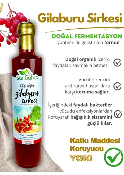 Gilaburu Sirkesi 500 ml - Organik Doğal Fermente