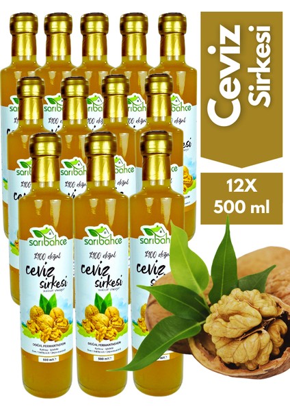 Ceviz Sirkesi 500 ml 12'li Paket - Organik Doğal Fermente
