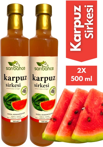 Karpuz Sirkesi 500 ml 2'li Paket - Organik Doğal Fermente