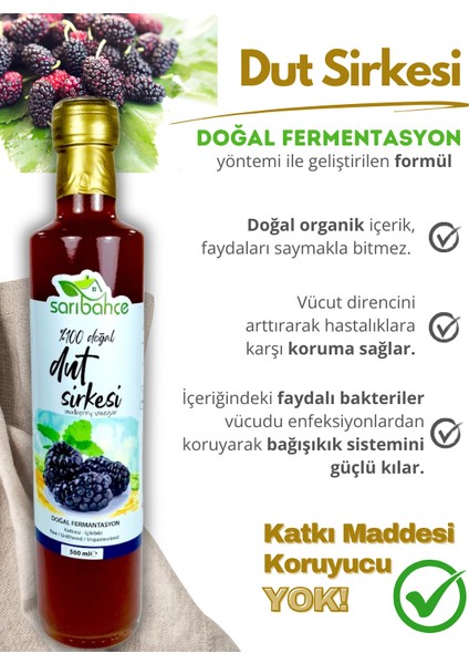 Dut Sirkesi 500 ml - Organik Doğal Fermente