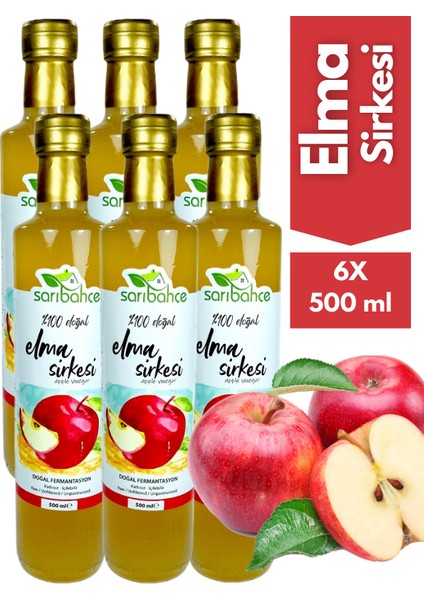 Elma Sirkesi 500 ml 6'lı Paket - Organik Doğal Fermente