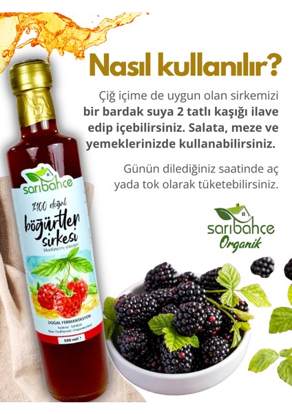 Böğürtlen Sirkesi Doğal Fermente 500 ml - Organik Doğal Fermente