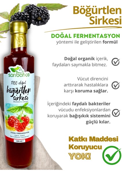 Böğürtlen Sirkesi Doğal Fermente 500 ml - Organik Doğal Fermente