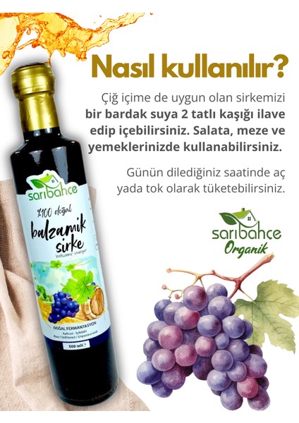 Balzamik Sirkesi 500 ml - Organik Doğal Fermente
