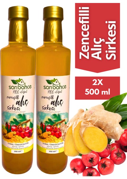 Zencefilli Alıç Sirkesi 500 ml 2'li Paket - Organik Doğal Fermente