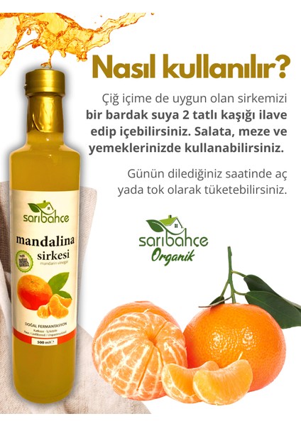 Mandalina Sirkesi 500 ml 2'li Paket - Organik Doğal Fermente