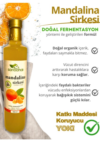 Mandalina Sirkesi 500 ml 2'li Paket - Organik Doğal Fermente