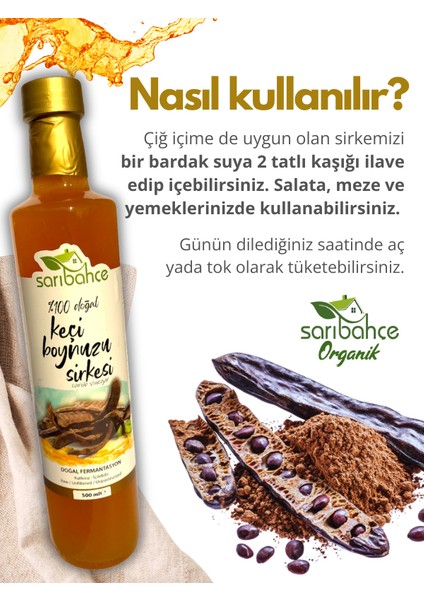 Keçi Boynuzu Sirkesi 500 ml - Organik Doğal Fermente