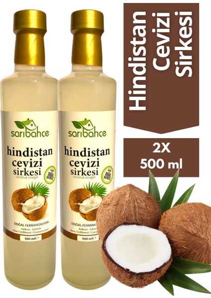 Hindistan Cevizi Sirkesi 500 ml 2'li Paket - Organik Doğal Fermente