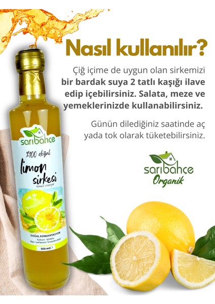 Limon Sirkesi 500 ml 2'li Paket - Organik Doğal Fermente