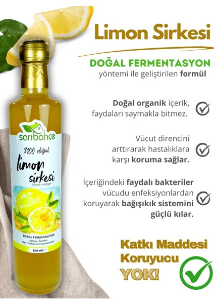 Limon Sirkesi 500 ml 2'li Paket - Organik Doğal Fermente