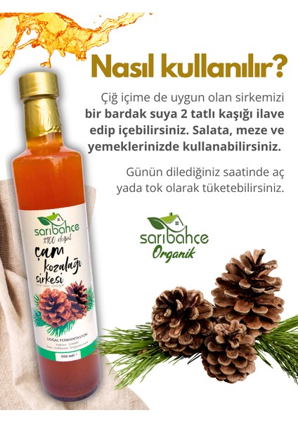 Çam Kozalağı Sirkesi 500 ml - Organik Doğal Fermente