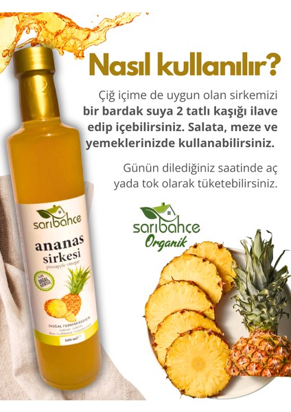 Ananas Sirkesi 500 ml - Organik Doğal Fermente