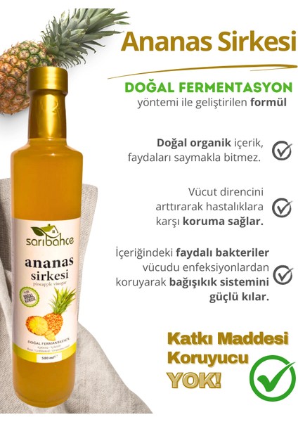 Ananas Sirkesi 500 ml - Organik Doğal Fermente