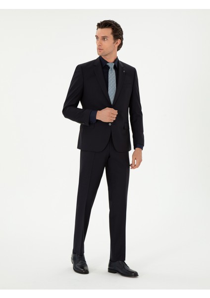 Erkek Lacivert Slim Fit Takım Elbise 50299348-VR033