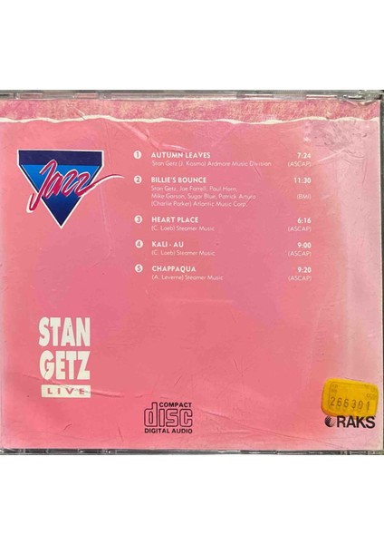 CD Stan Getz Live CD fiyatları
