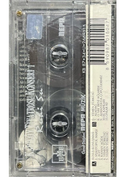 Kaset Ruhi Su Kadıköy Tiyatrosu Konseri I Kaset fiyatları