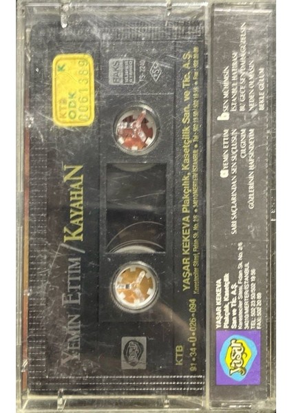 Kaset Kayahan Yemin Ettim Kaset fiyatları