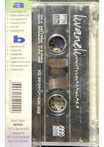 Kaset Livaneli Unutulmayanlar 1-2 Double Kaset