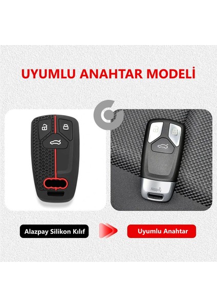 Audi A6 A5 A4 Q7 Q5 S4 S5 S7 B9 A4L 4m 8W Tt Tts Rs 8s Silikon Desenli Anahtar Kılıfı