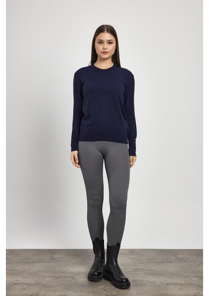 Laci Bisiklet Yaka Kol Düğmeli Kadın Triko Kazak 2455 fiyatları