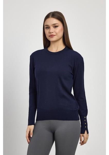 Laci Bisiklet Yaka Kol Düğmeli Kadın Triko Kazak 2455 modelleri