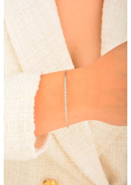 14 Ayar Beyaz Altın Bileklik