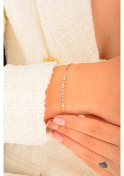 14 Ayar Beyaz Altın Bileklik modelleri