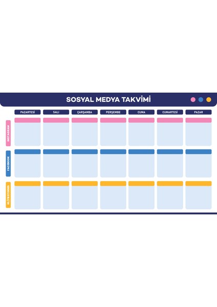 Statik Kağıt Sosyal Medya Takvimi 55 cm x 100 cm Ingilizce 11