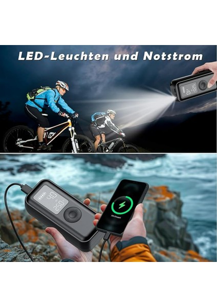Elektrikli Hava Pompası Bisiklet Pompası Elektrikli 150 Psi, 6000 Mah Hava Pompası LCD fırsatları